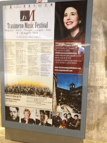 A poster from the Trasimeno Festival in Umbria Italy
