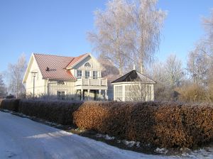 A white Christmas in Denmark is a seldom sight. My Swedish house.
