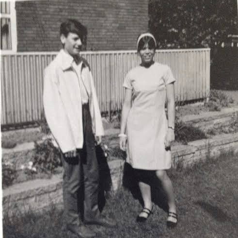 Torben og jeg i haven 1966