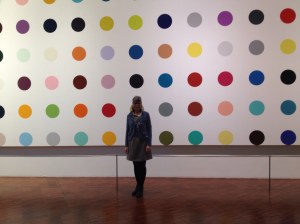 Me today in front of Damian Hirst polka dots 