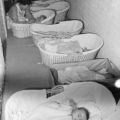 Babies sleep in their baskets in the air raid shelterin Hampstead London&nbsp;1941