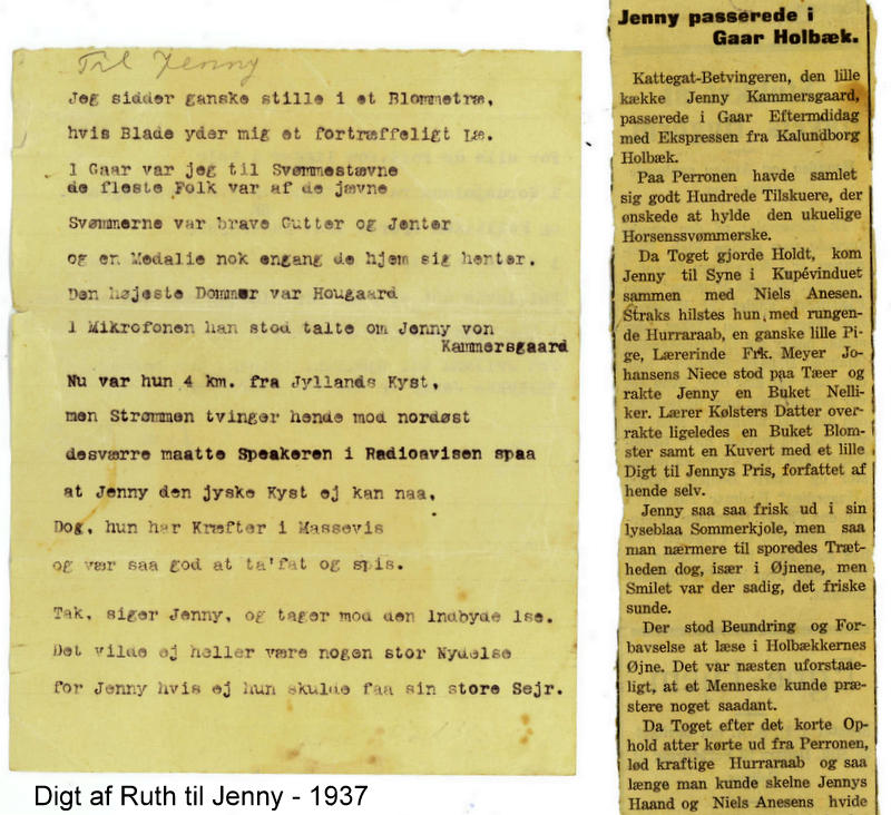 My mother's poem left and the note from the Newspaper to the right