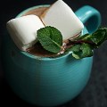 Hot chocolate with mint and&nbsp;marshmallows