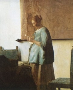 Woman in Blue Reading a Letter c. 1662-64 Amsterdam, Rijksmuseum