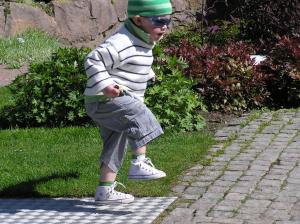 A happy toddler seen in Gothenburg in Sweden