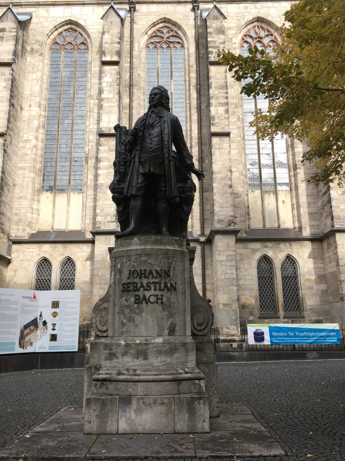 Bach Statue in front of the Thomas Church where he worked for 27 years