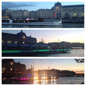musée d'orsay, quai d'orsay, orsay museum, bateaux mouches, seine river, paris, France, night