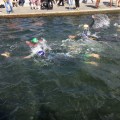 Swimmers in the water at Fulgsang lake at the Challenge Herning Triathlon&nbsp;2017