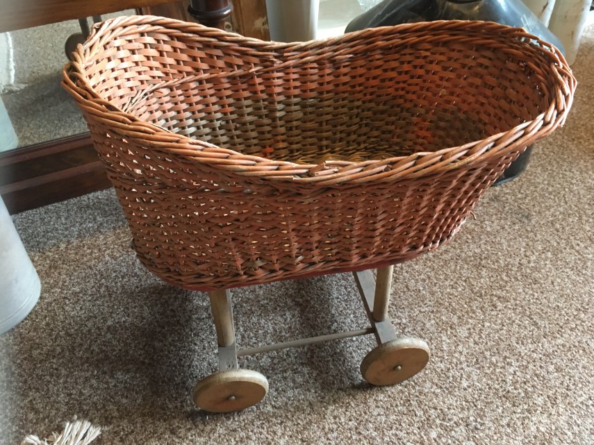 A cane doll's cradle