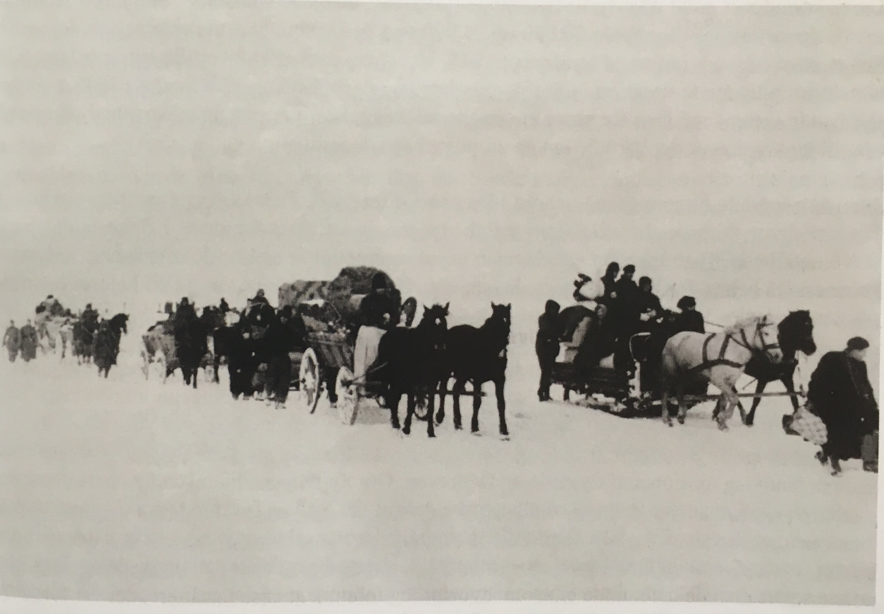 Tyske Flygtninge på flugt i sne og kulde