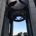 One of two WWII Memorial pavilions with bronze wreaths and&nbsp;eagles