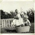 In the garden summer 1952. It’s safe without water in the&nbsp;tub