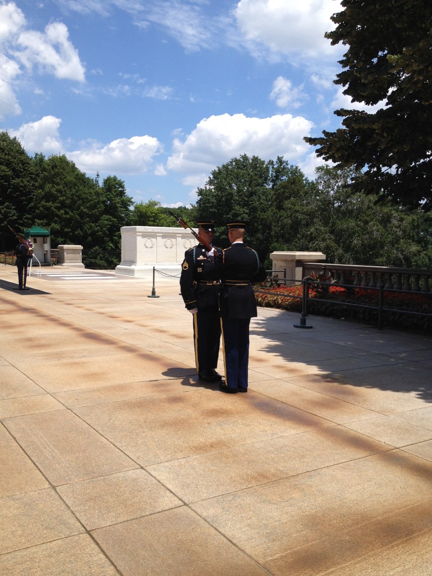 Arlington Cemetery. Ceremony at The Unknown Soldiers' grave