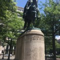Brigadier General Pulaski (1748-1779). Freedom Plaza. Polish war hero in the American Revolutionary War. He died in battle 31 years&nbsp;old