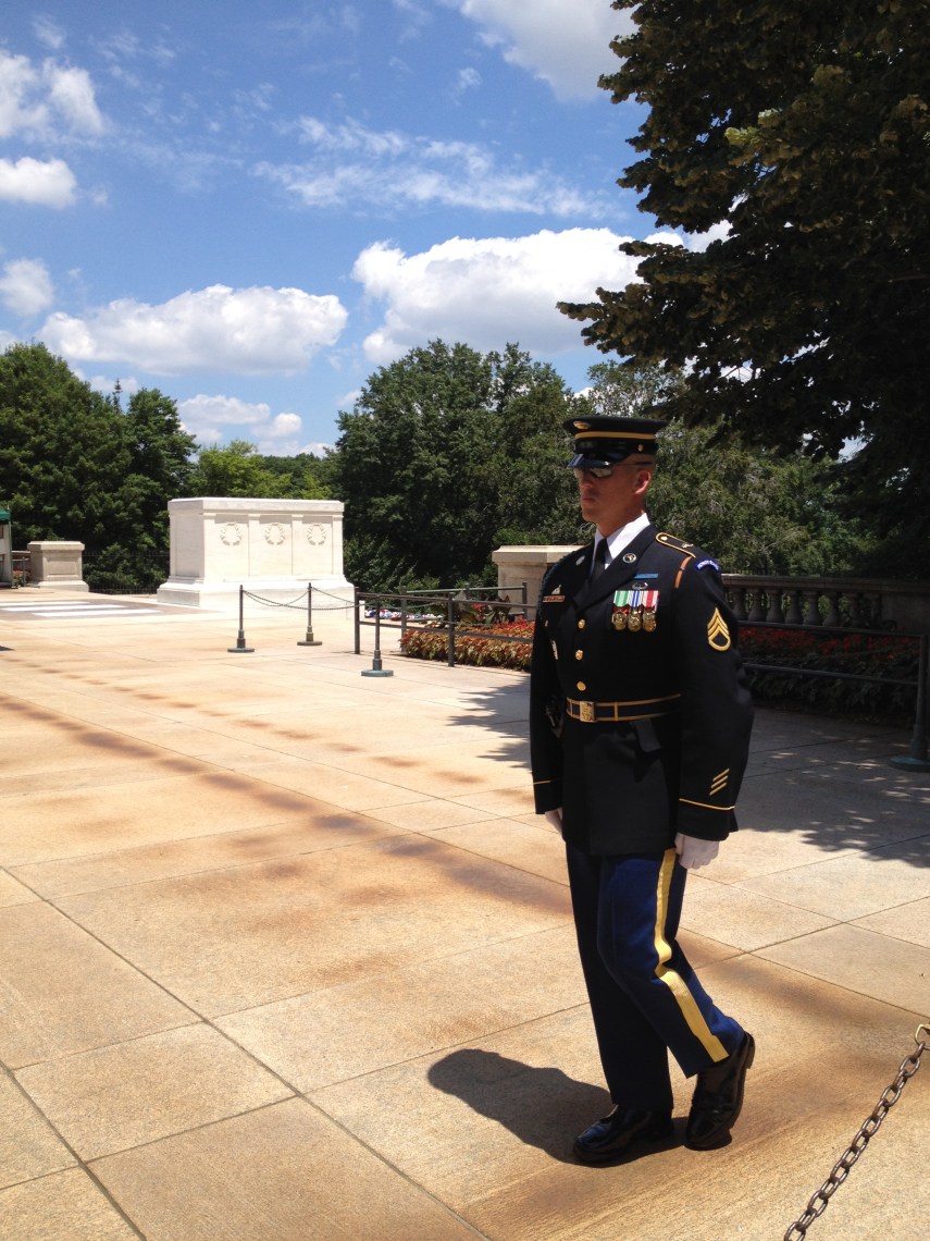 Arlington Cemetery. Ceremony at The Unknown Soldiers' grave