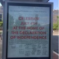 A bus stop poster in the DC capitol area on The Declaration of Independence document shown in The National&nbsp;Archives