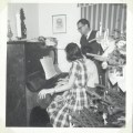 Christmas 1962. Lit candles on the&nbsp;three