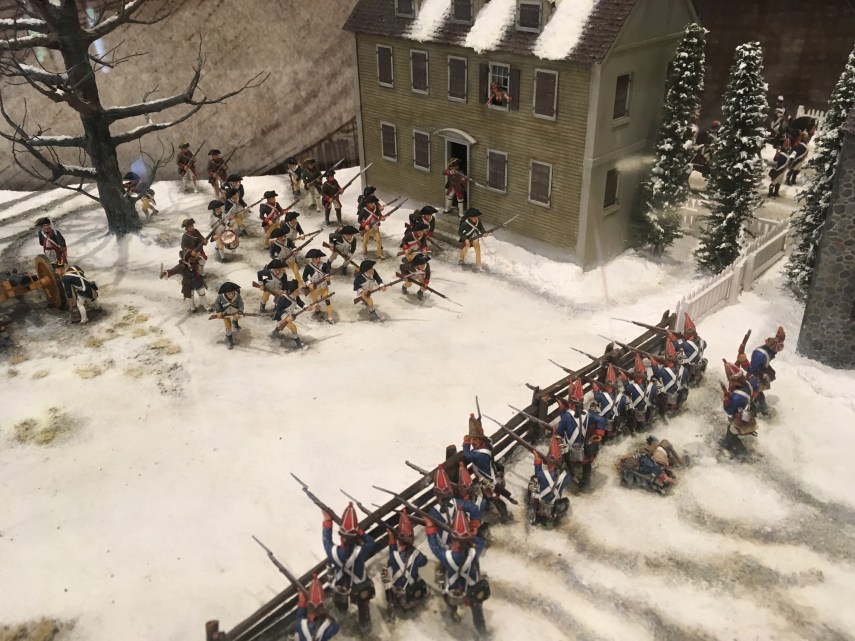 Showcase in the museum of the American Revolution on the Battle of Trenton