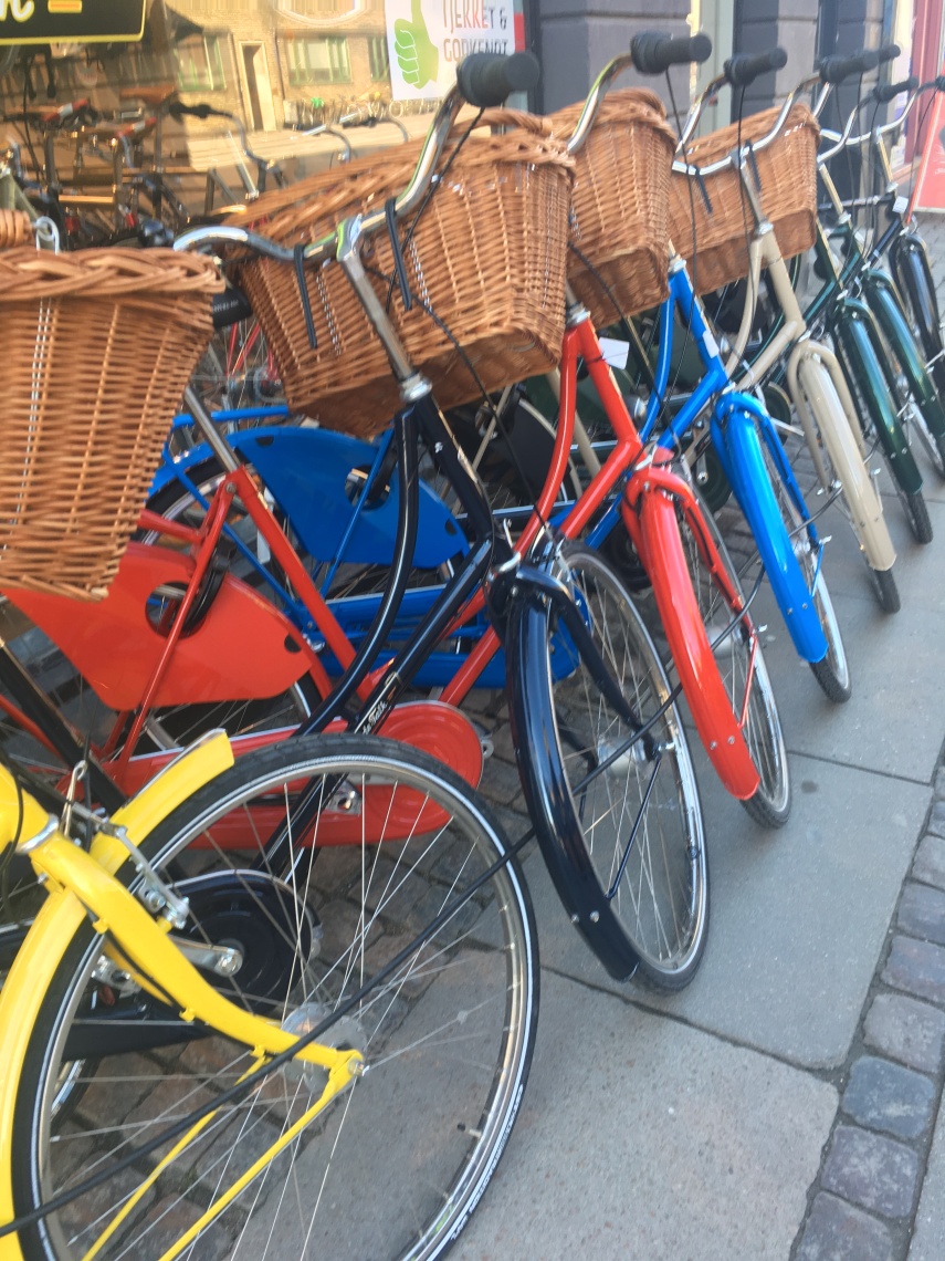 colourful bicycles outside a shop in Copenhagen