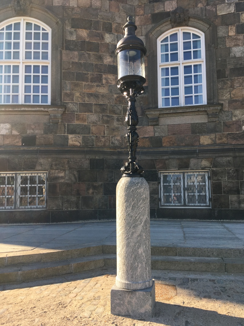 Lamp at Christiansborg Castle, our government in Denmark