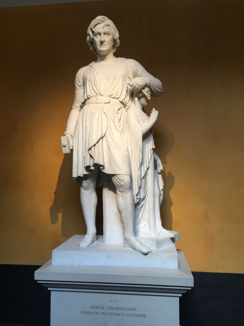 Sculpture in marble of Bertel Thorvaldsen and by B.T.