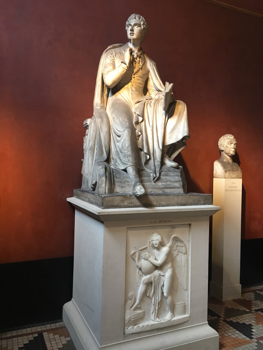 Sculpture in plaster cast of Lord Byron by Bertel Thorvaldsen