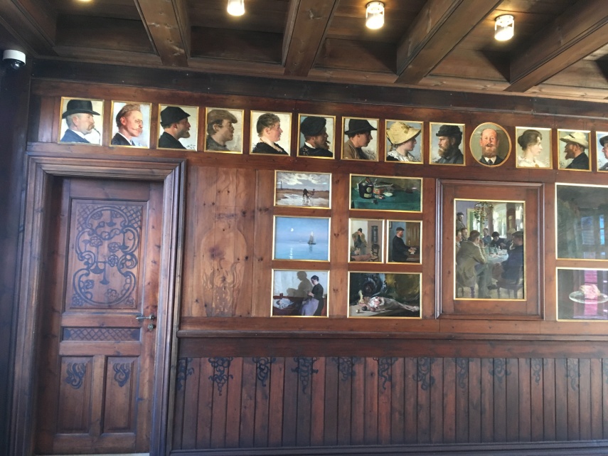 The wooden panels at the former dining room at Broendum's Hotel