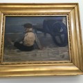 P.S. Kroeyer “A Fisher boy sitting beside a wheelbarrow&nbsp;1884