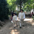 Father and son in costumes from Washington’s time at the Vernon estate&nbsp;park.