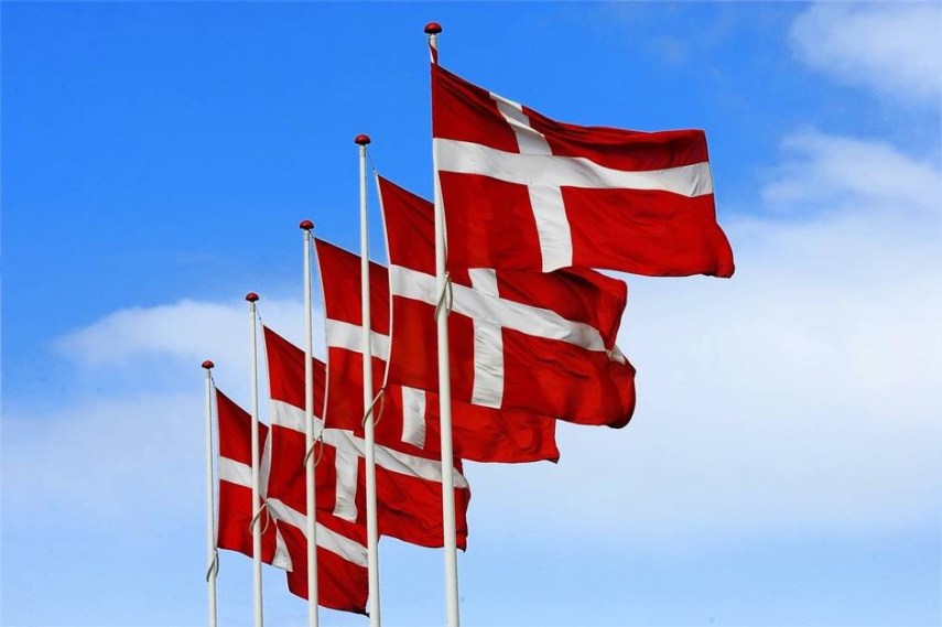 Dannebrog, the Danish flag from1100-1200, the world's oldest flag