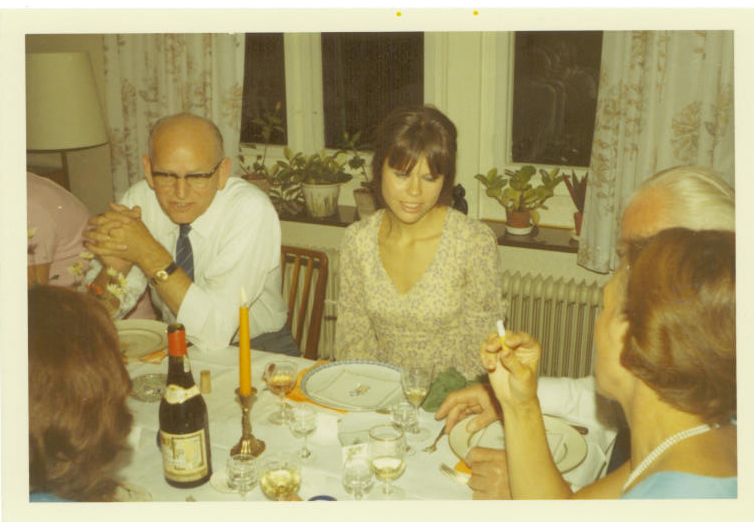 My father's birthday in 1970 a few days before, I left for an extended stay in England