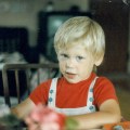 My oldest son at a birthday celebration for his younger brother in&nbsp;1983
