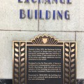 A plaquete on the art deco Exchange building from 1930, renovatede between 1990 and&nbsp;2000
