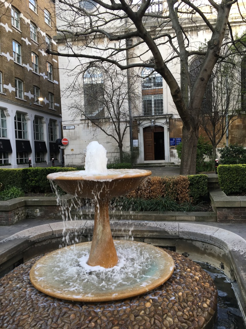 Fountain in the area of Guildhall, City of London
