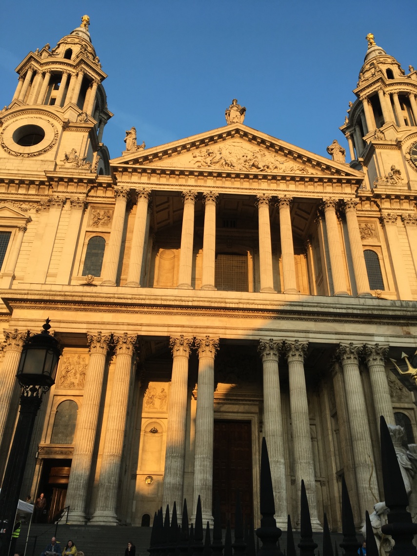 The front of St. Paul's Cathedral in London
