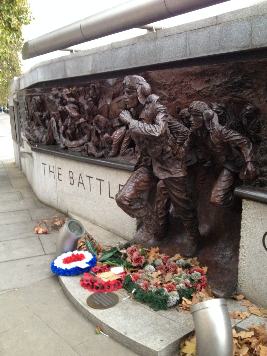 A scene at the monument of the Battle of Britain in 1940
