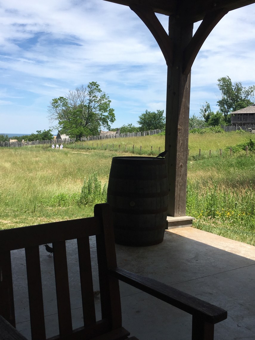 View from a house at the Plimoth Plantation Museum. 17th-Century English Village.