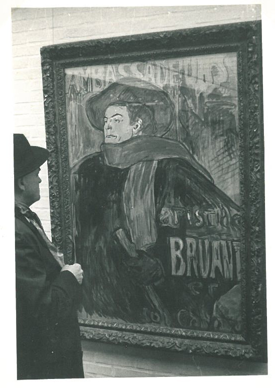 Our teacher at an art exhibition