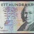 Swedish 100 kr med Linné from&nbsp;1989-2016