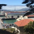 View to Fort Mason with the Golden Gate Bridge in the background along the San Francisco&nbsp;Bay