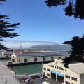 View to Fort Mason with the Golden Gate Bridge in the&nbsp;background