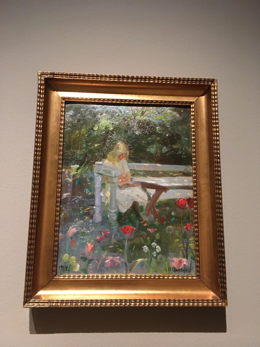 A girl in the garden in the summer in Skagen 1914 by Anna Ancher (1859-1935)