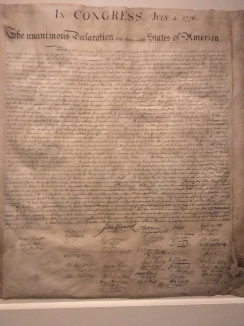 One of the original Declaration of Independence July 4. 1776