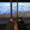 A big screen with videos from the Nordic countries, here&nbsp;Greenland