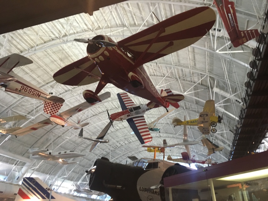 A view into the ceiling of the Air and Space Museum