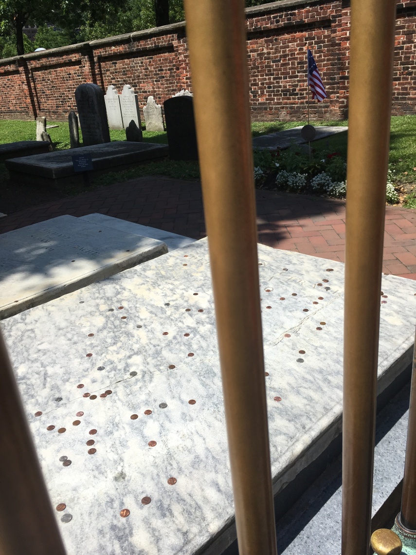 The grave-site of Benjamin Franklin at Christ Church