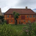 One of the old houses in Christiansfeld and a&nbsp;garden