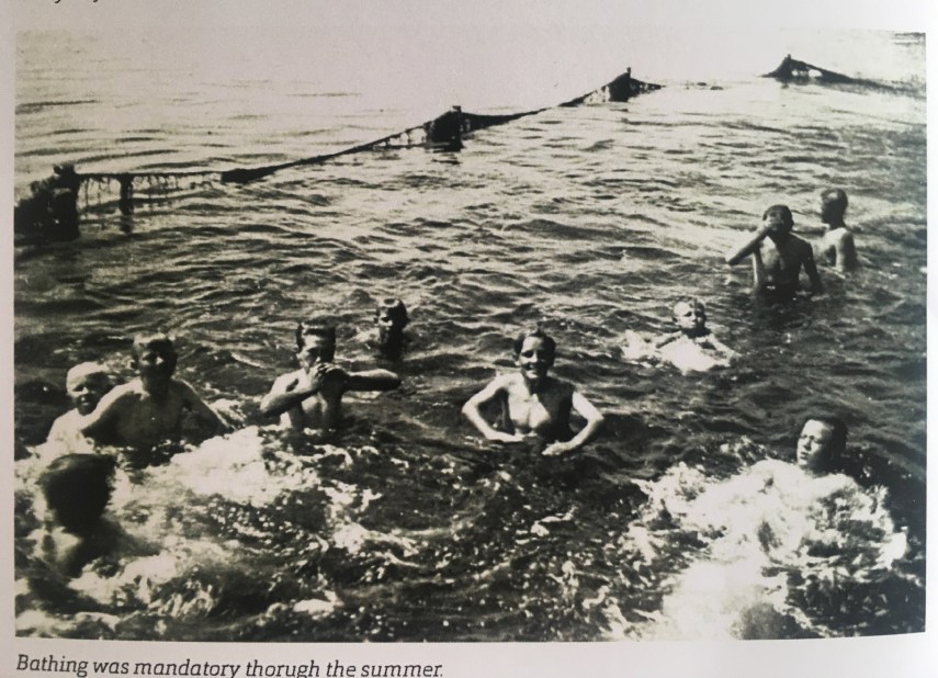 Mandatory bathing during the summer for the patients